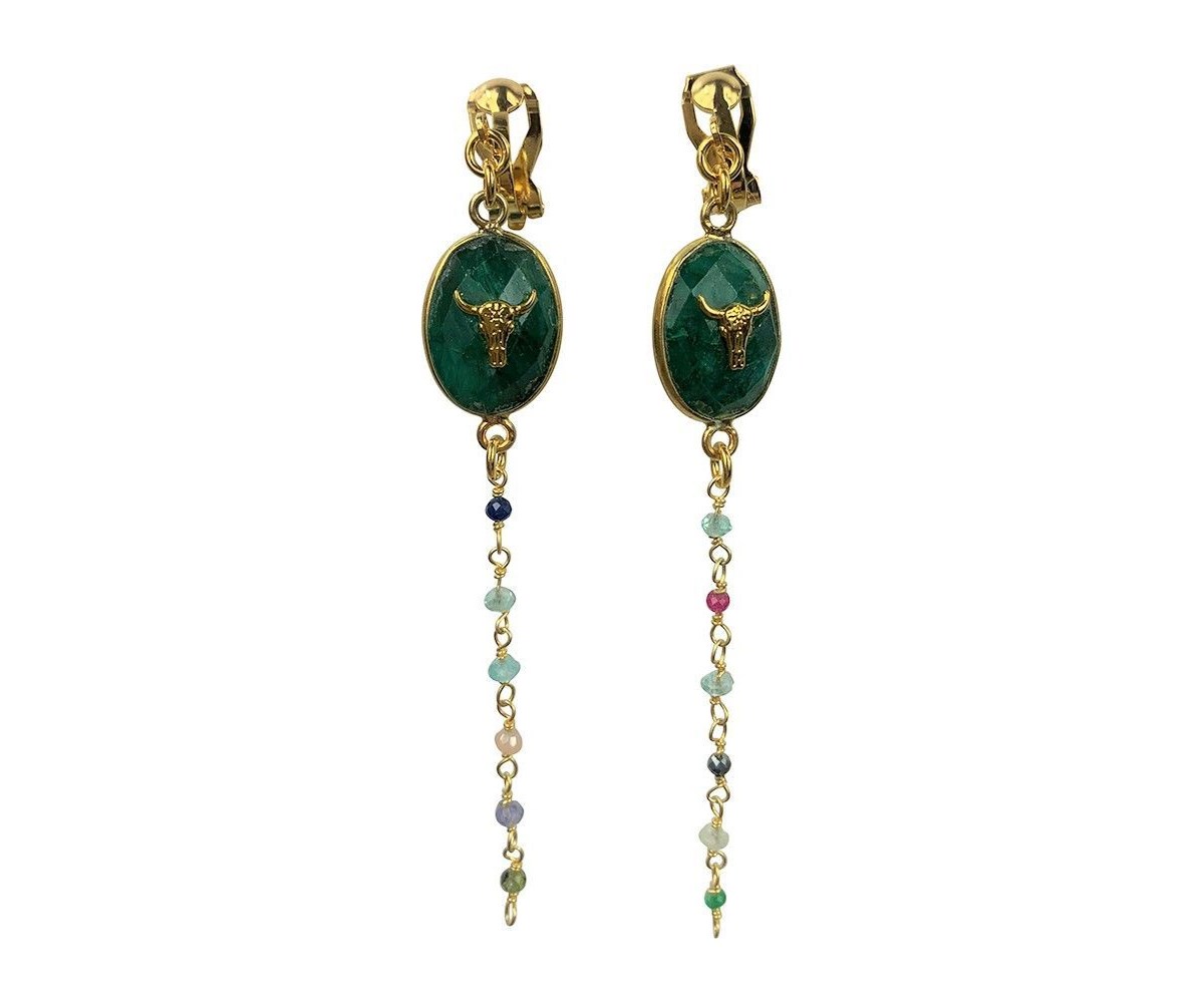 Boucles d'oreilles clips Prasarita Padottanasana Doré