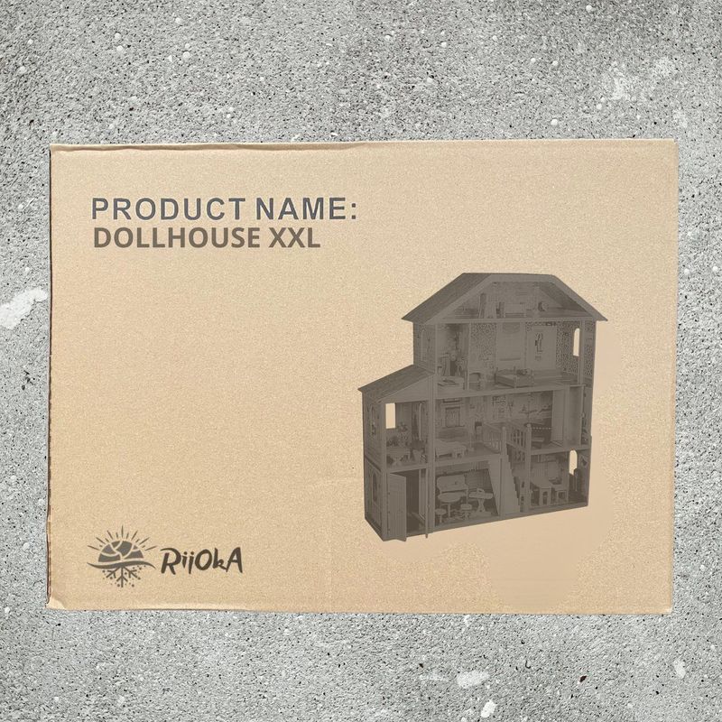 Rijoka Houten Poppenhuis Mansion Villa XXL | Meubelset 28pcs | 98x32x123cm