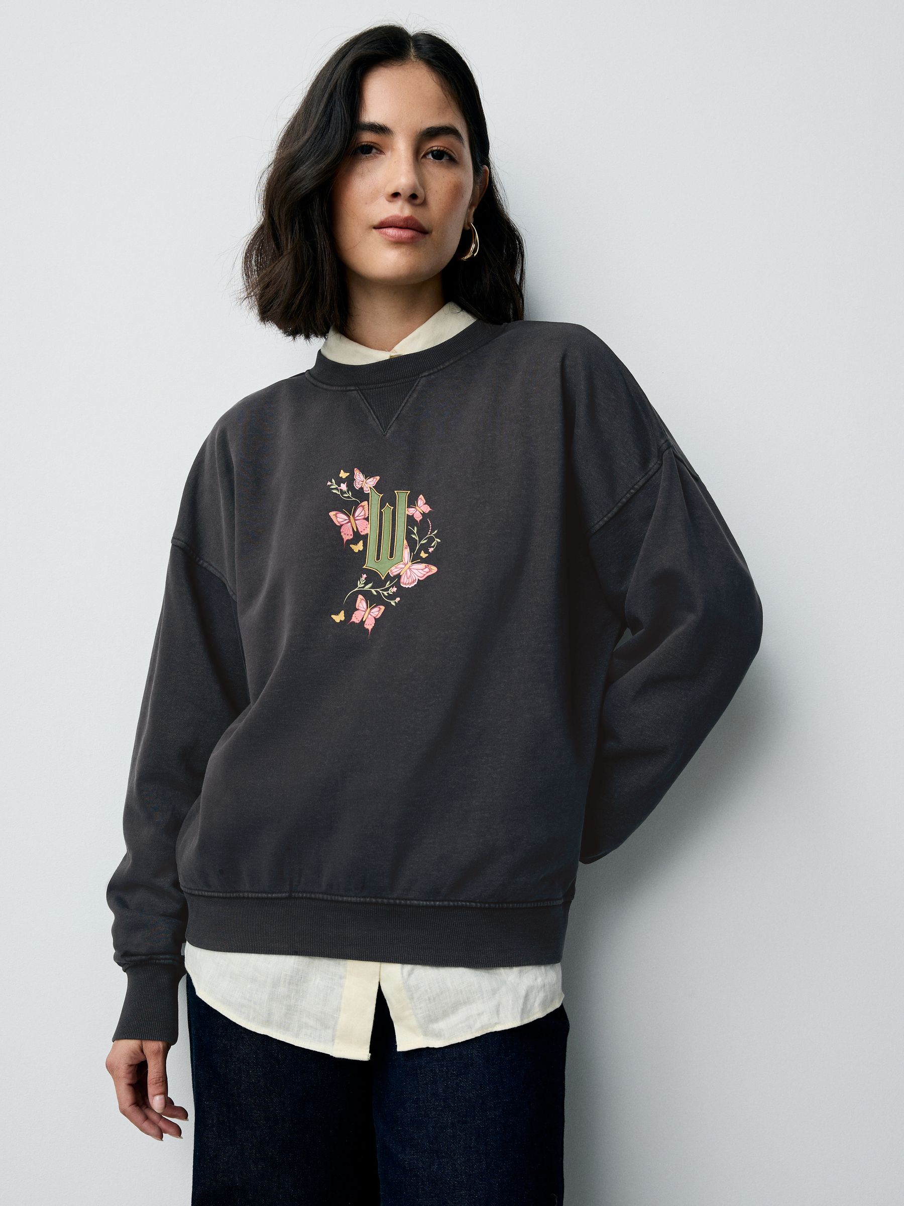 Marineblauw - Official Wicked Licence Graphic Longsleeve Crewneck Sweatshirt