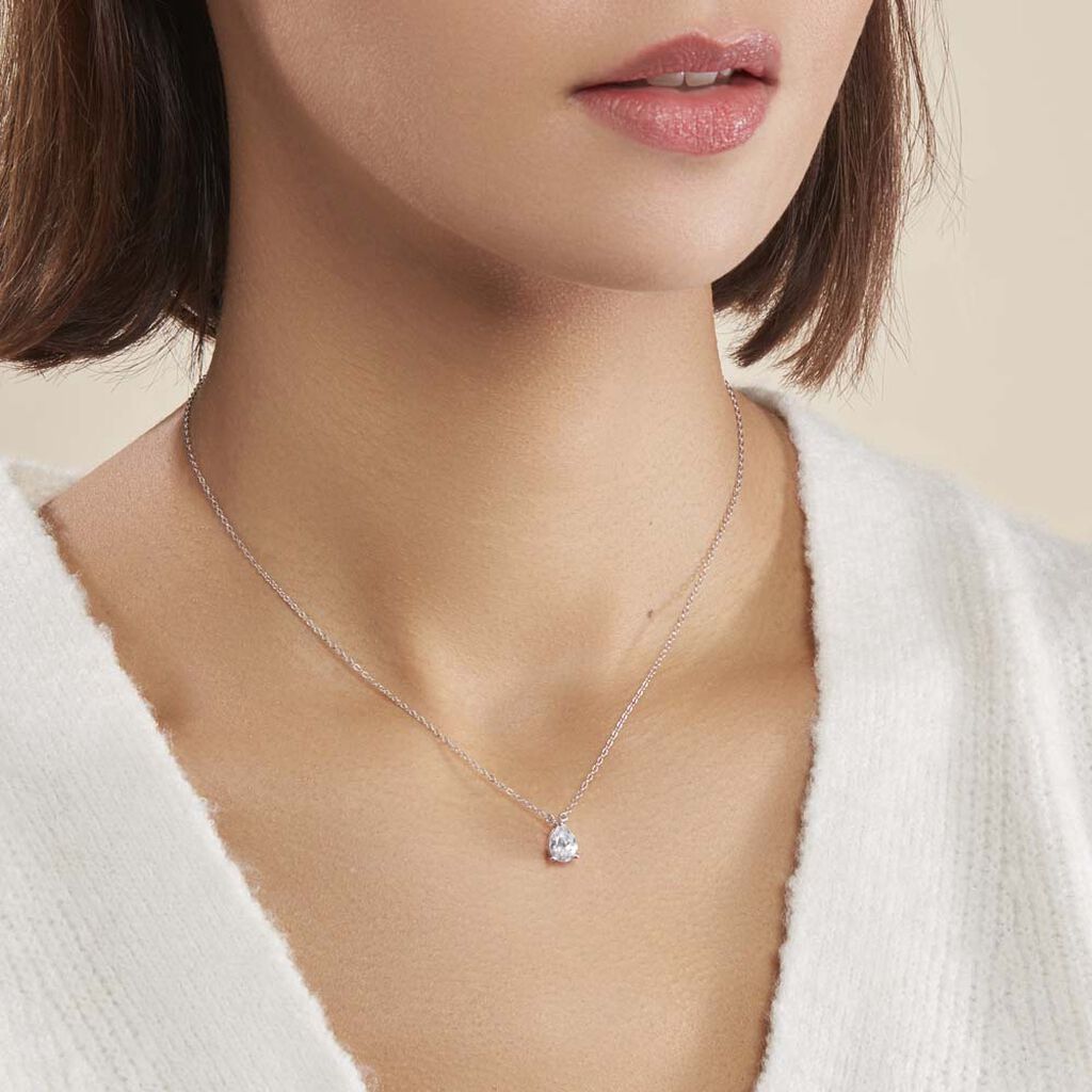 Collier Carolyn Argent Blanc Oxyde De Zirconium