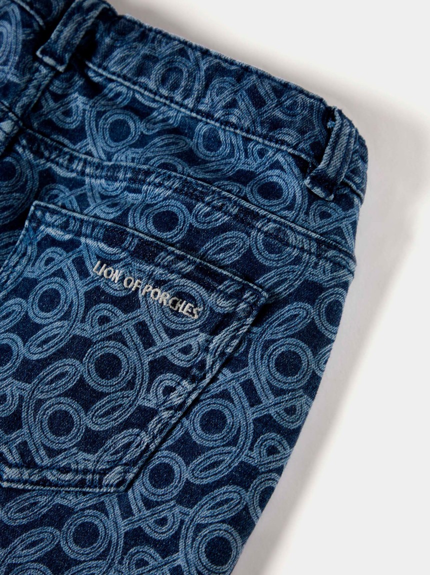 Saia denim com monograma