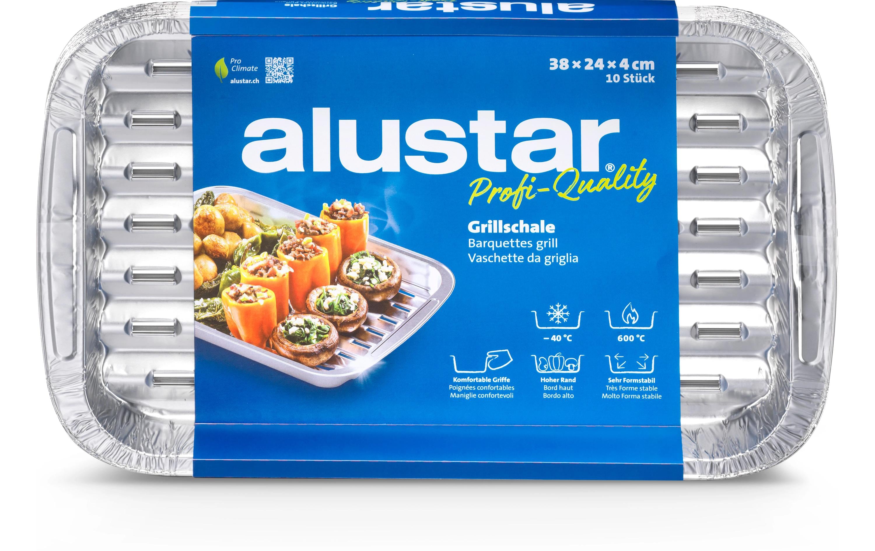 Grillschale 38 x 24 x 4 cm 10 StückSchale aus Aluminium für Grill
