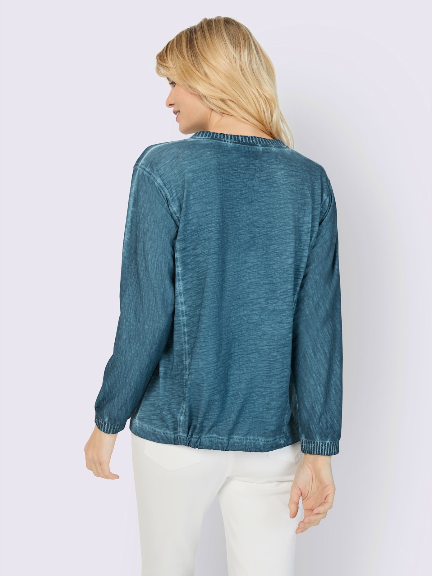 T-shirt bords-côtes en fil brillant
