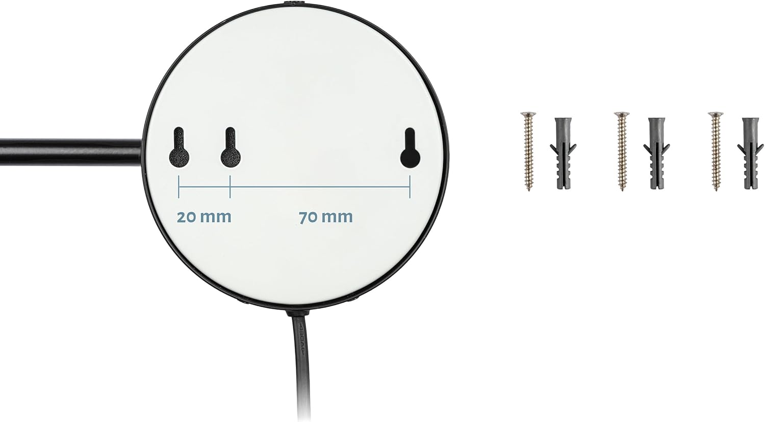 LED Kosmetikspiegel Modena schwarz – 360° Wand-Schminkspiegel mit Dimmer, Tageslicht-LEDs & 5x/10x Vergrößerung für perfektes Make-up