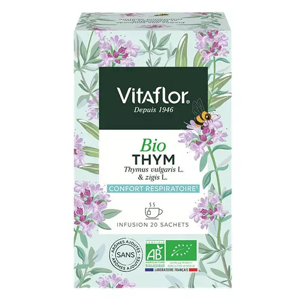 Chá de Tomilho Orgânico Vitaflor para Conforto Respiratório, 18 sachês