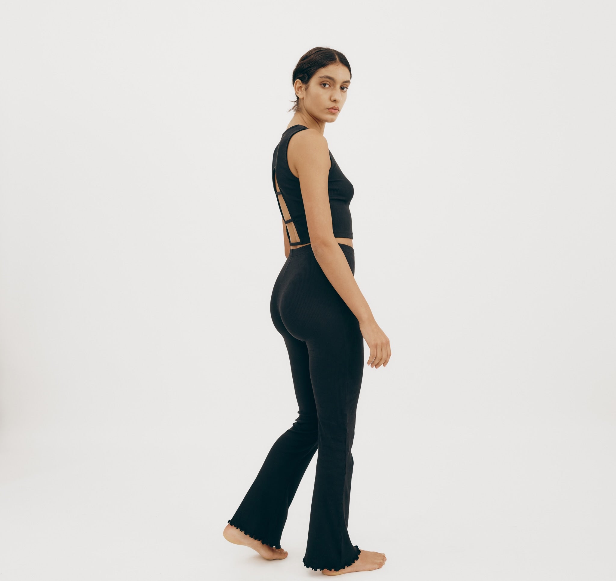 ORGANIC COTTON<br>Core Rib Open Back Tank Top