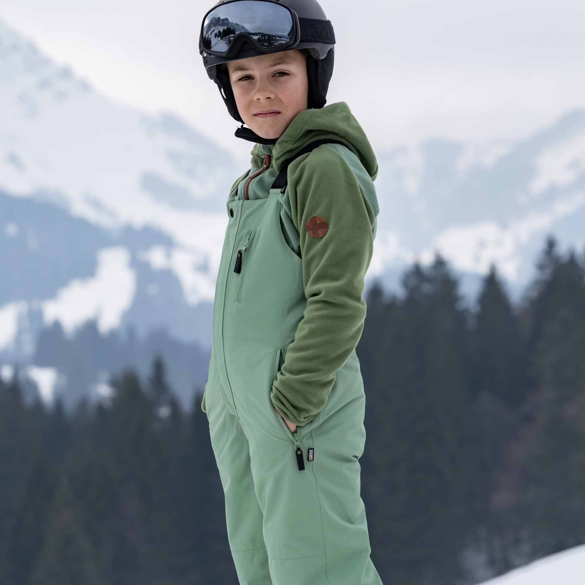 Kinder Fleece Zip-Hoodie Erik Vineyard Green