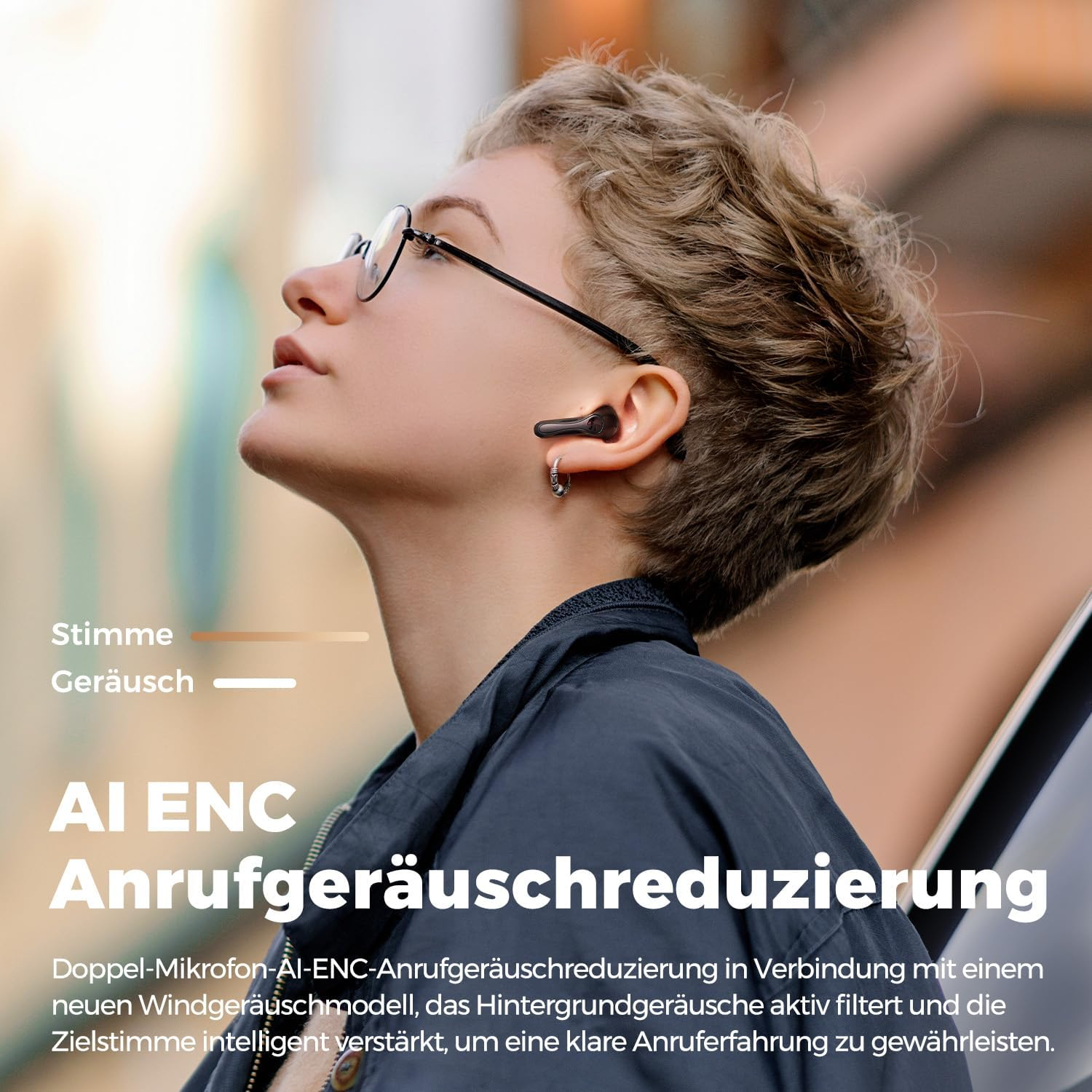 Air 5 Lite True Wireless Bluetooth 5.4 In-Ear Kopfhörer Headset 30 Stunden Spielzeit mit Ladecase (B0D7CB26XN) - Schwarz