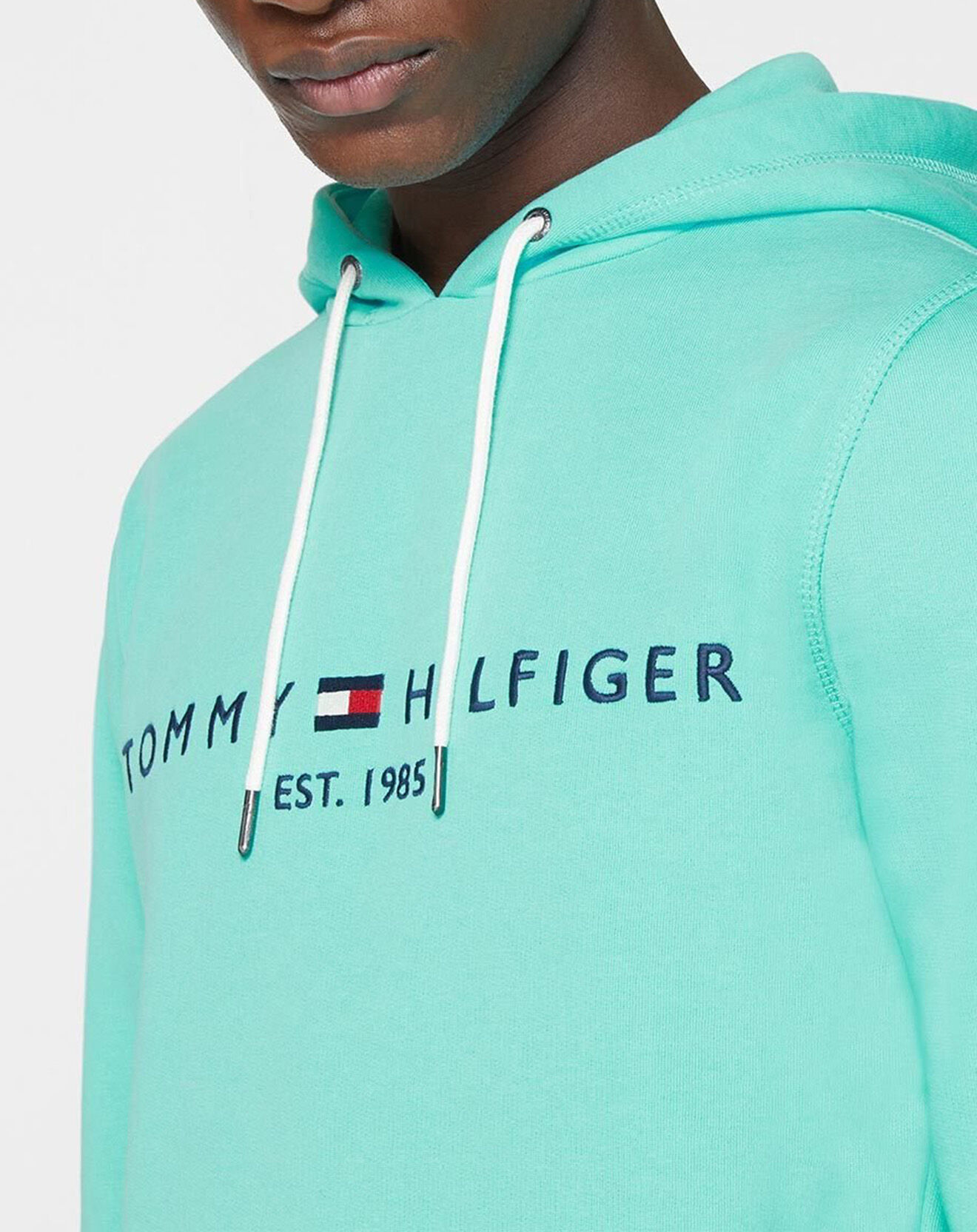 Tommy Hilfiger Sweat à capuche Tommy Logo bleu turquoise