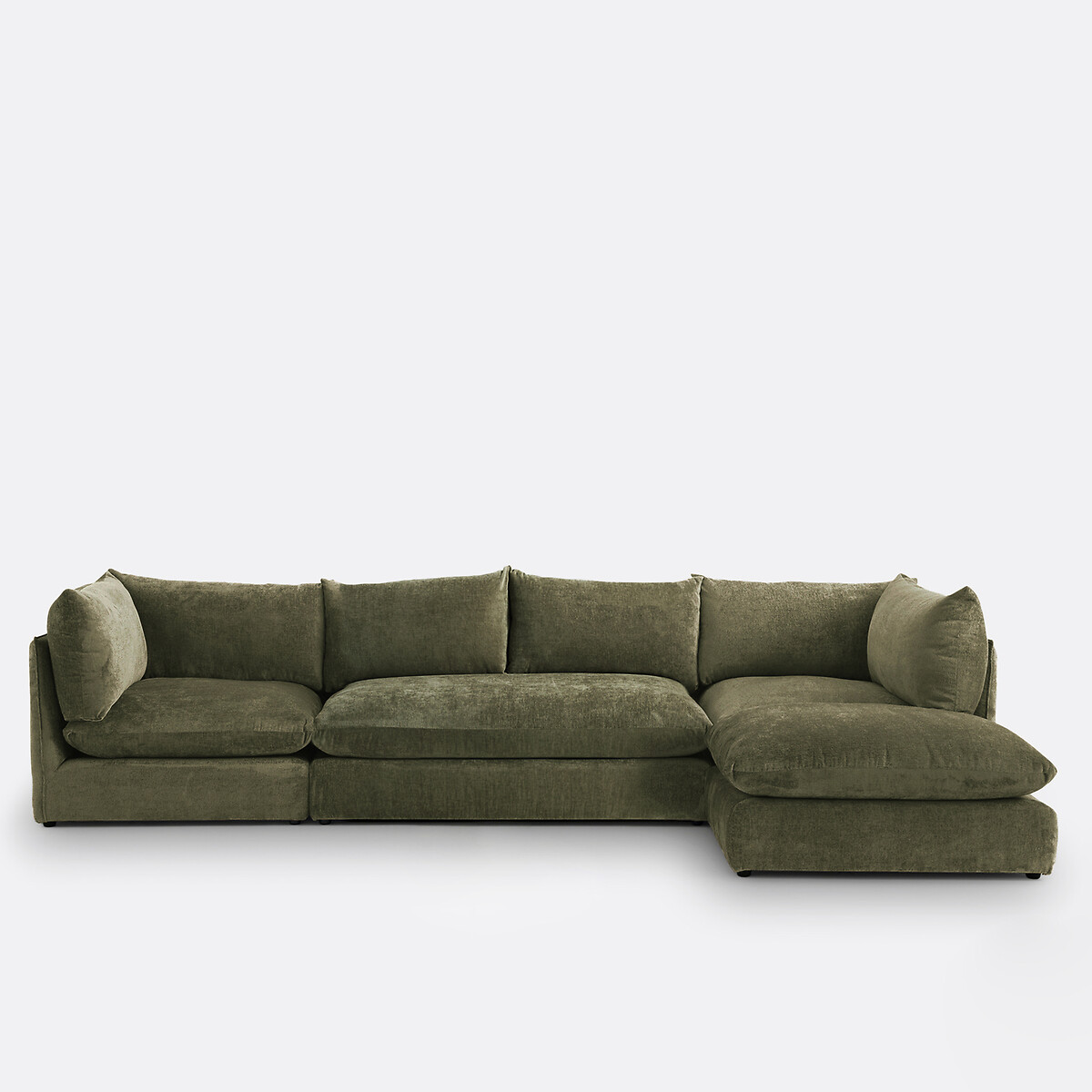 LA REDOUTE INTERIEURS<br>Sofá modular de 2 lugares. Veludo Malo texturizado