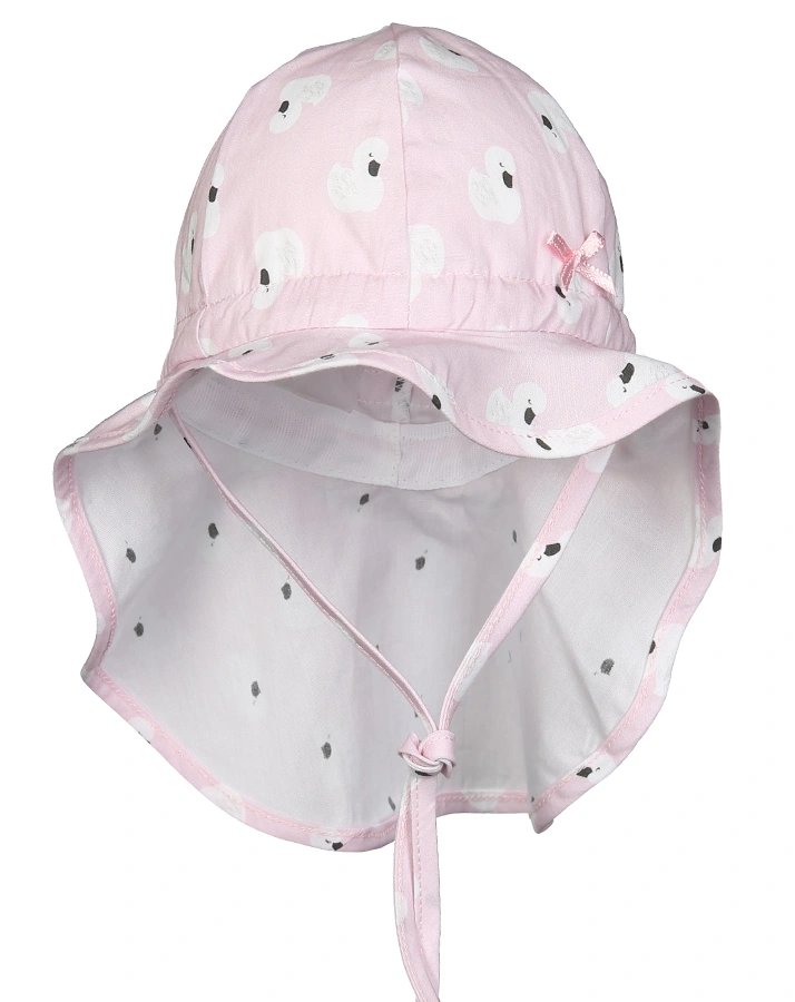 Sommerhut SCHWAN mit Nackenschutz in rosa