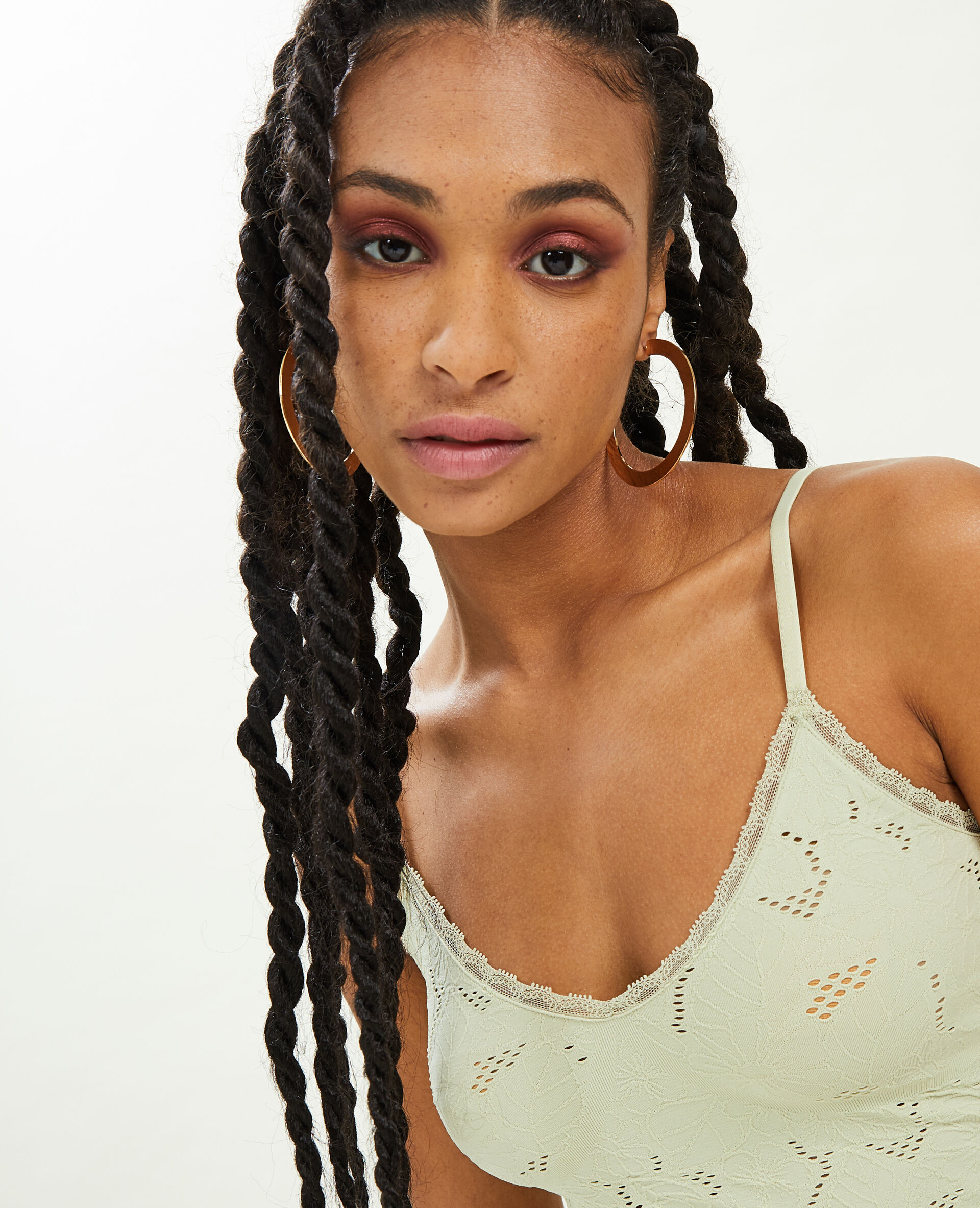 Débardeur brassière sans couture - Vert de gris