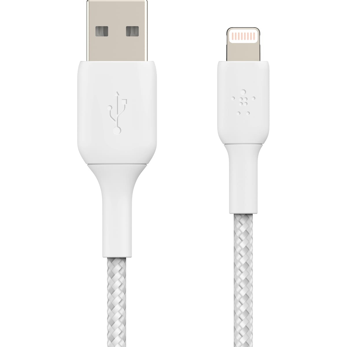 Belkin BOOST CHARGE Lightning til USB-A flettet kabel 2 m (hvit)