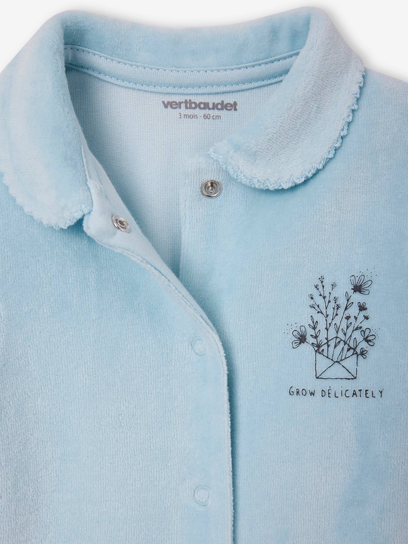 Conjunto de 2 macacões de veludo azul claro para bebês