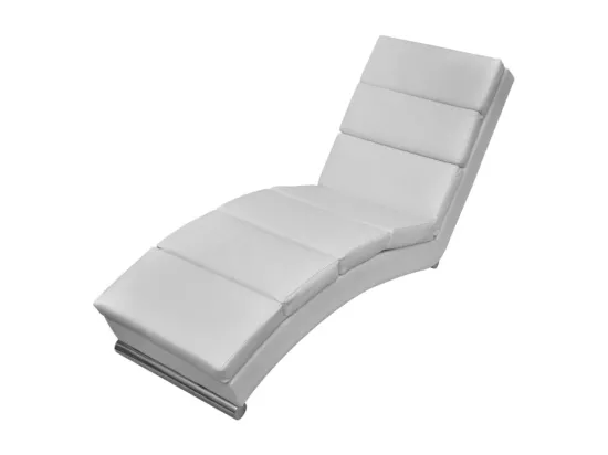 Prolenta Premium - Chaise longue Blanc Similicuir