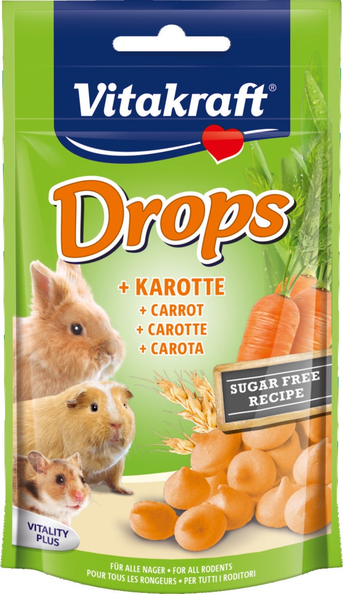 Vitakraft knaagdier- en konijnensnack Drops wortel 75 g
