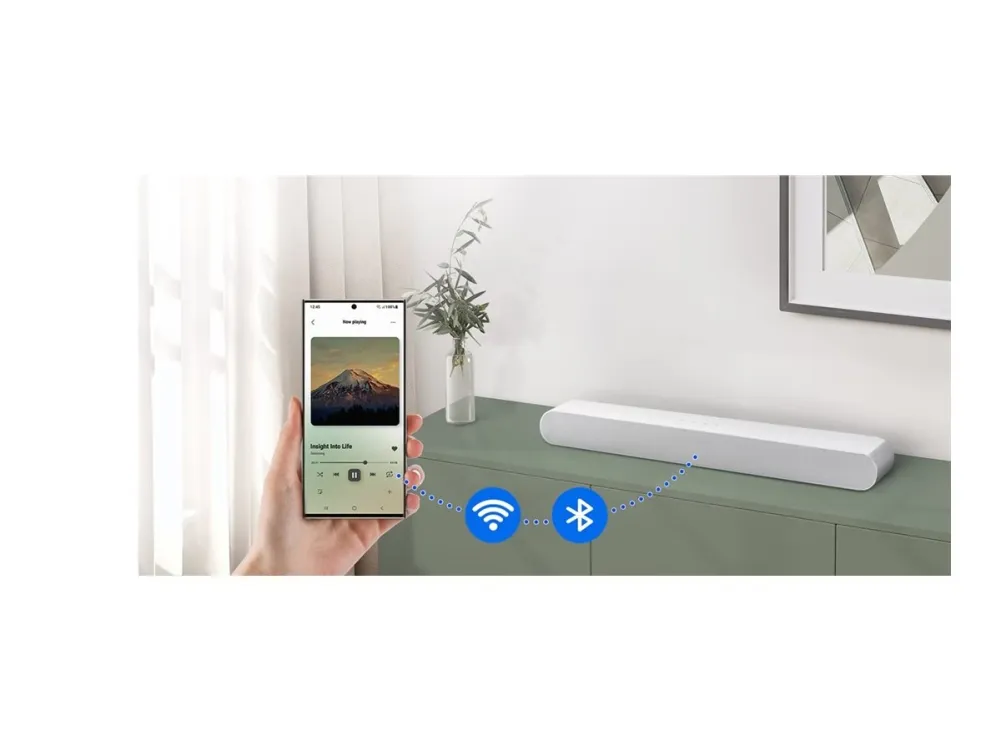 Samsung HW-S61D - S series - lydbar - til hjemmebiograf - 5.0-kanal - trådløs - Bluetooth, Wi-Fi - App-kontrolleret - hvid