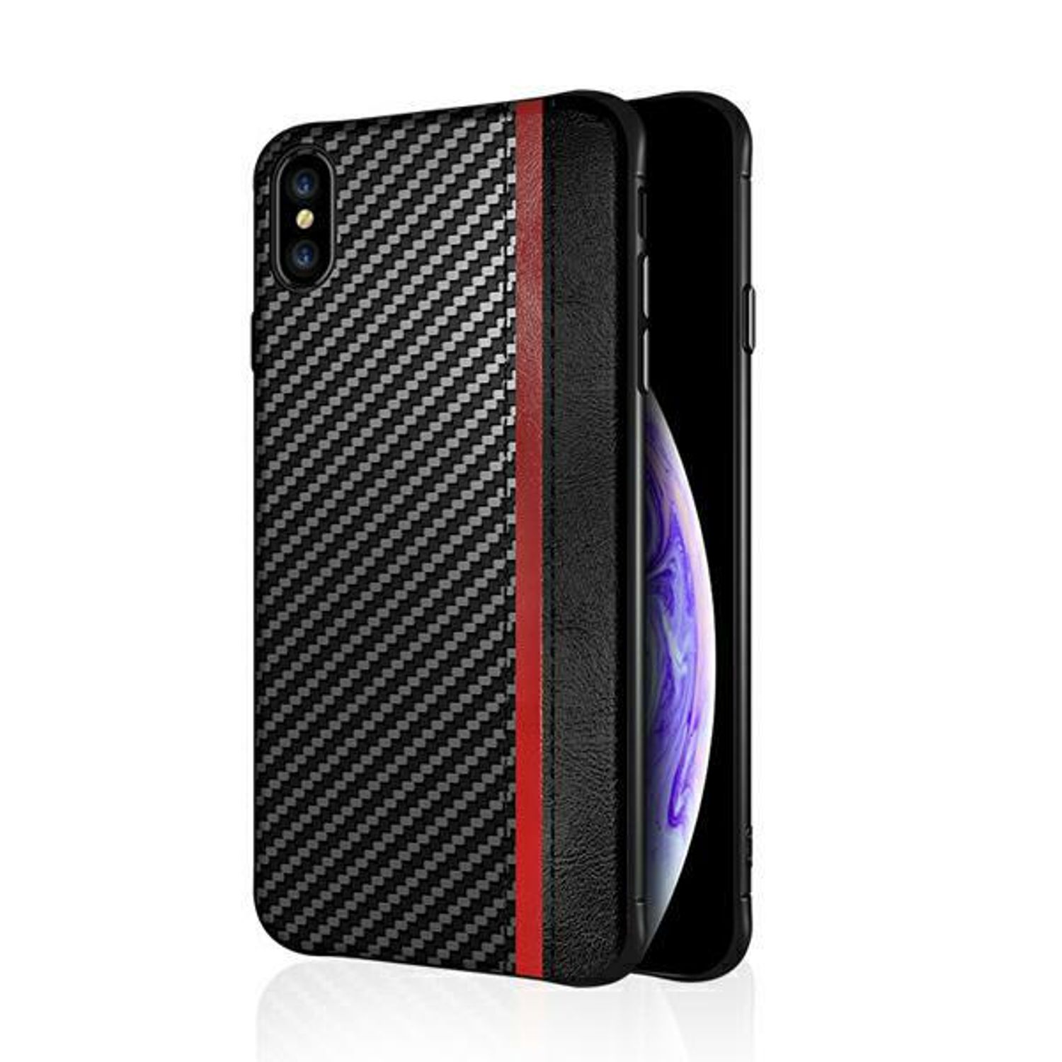 Handyhülle für Huawei P40 Pro Case Cover Schale Carbon Optik Bumper Schwarz Neu