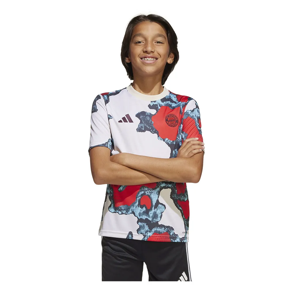 adidas FC Bayern 24/25 vor dem Spiel Junior-Kurzarm-T-Shirt