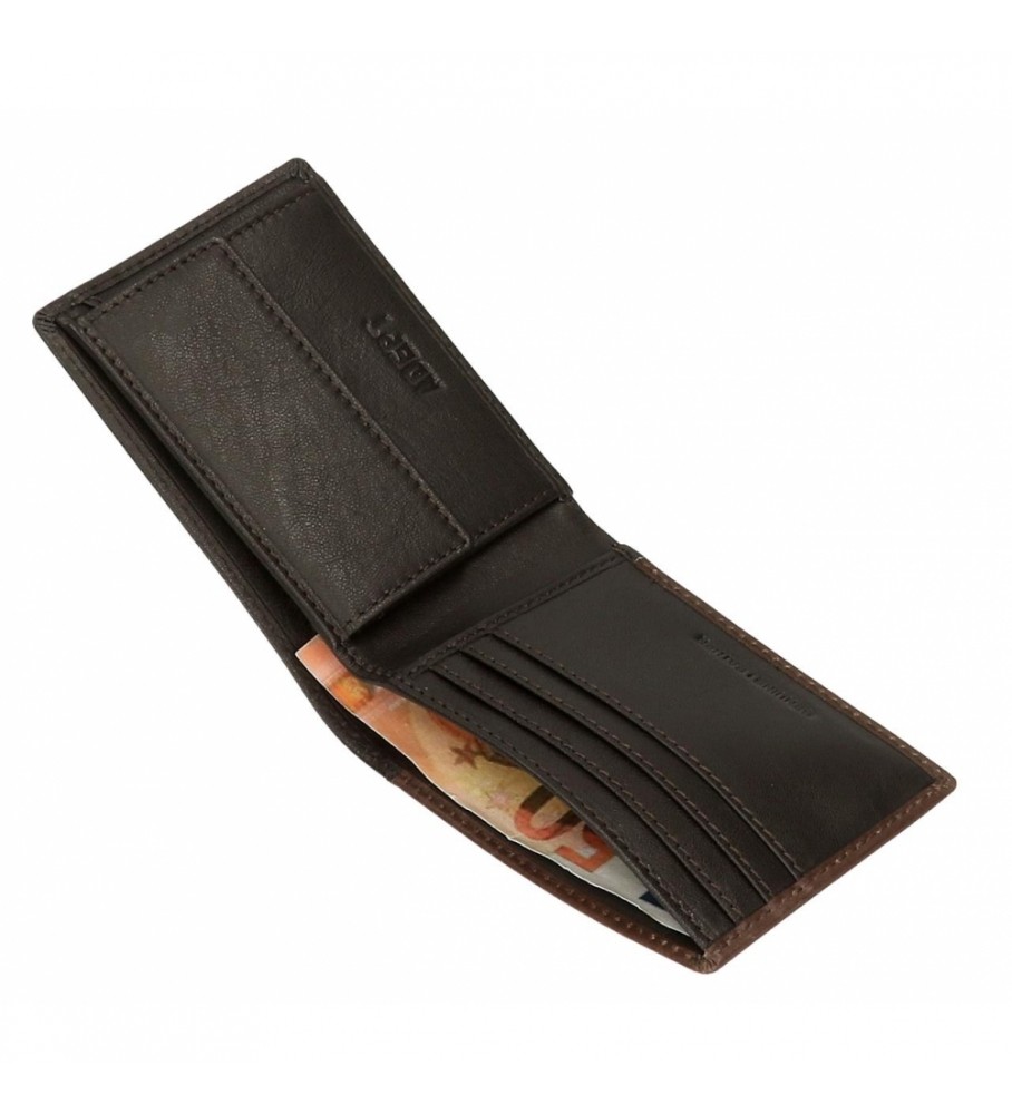 Carteira Joumma Bags Adept Jim Simple Marrom - 11x8x1cm -