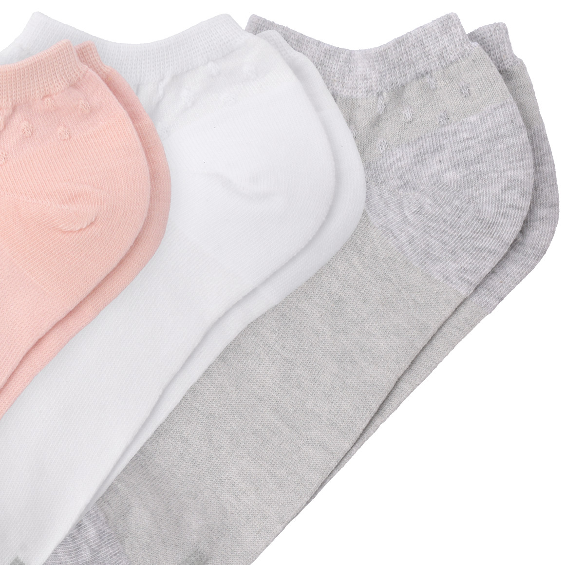 Gina Benotti 3 Paar Damen Sneaker-Socken im Set hellrosa / weiss / hellgrau