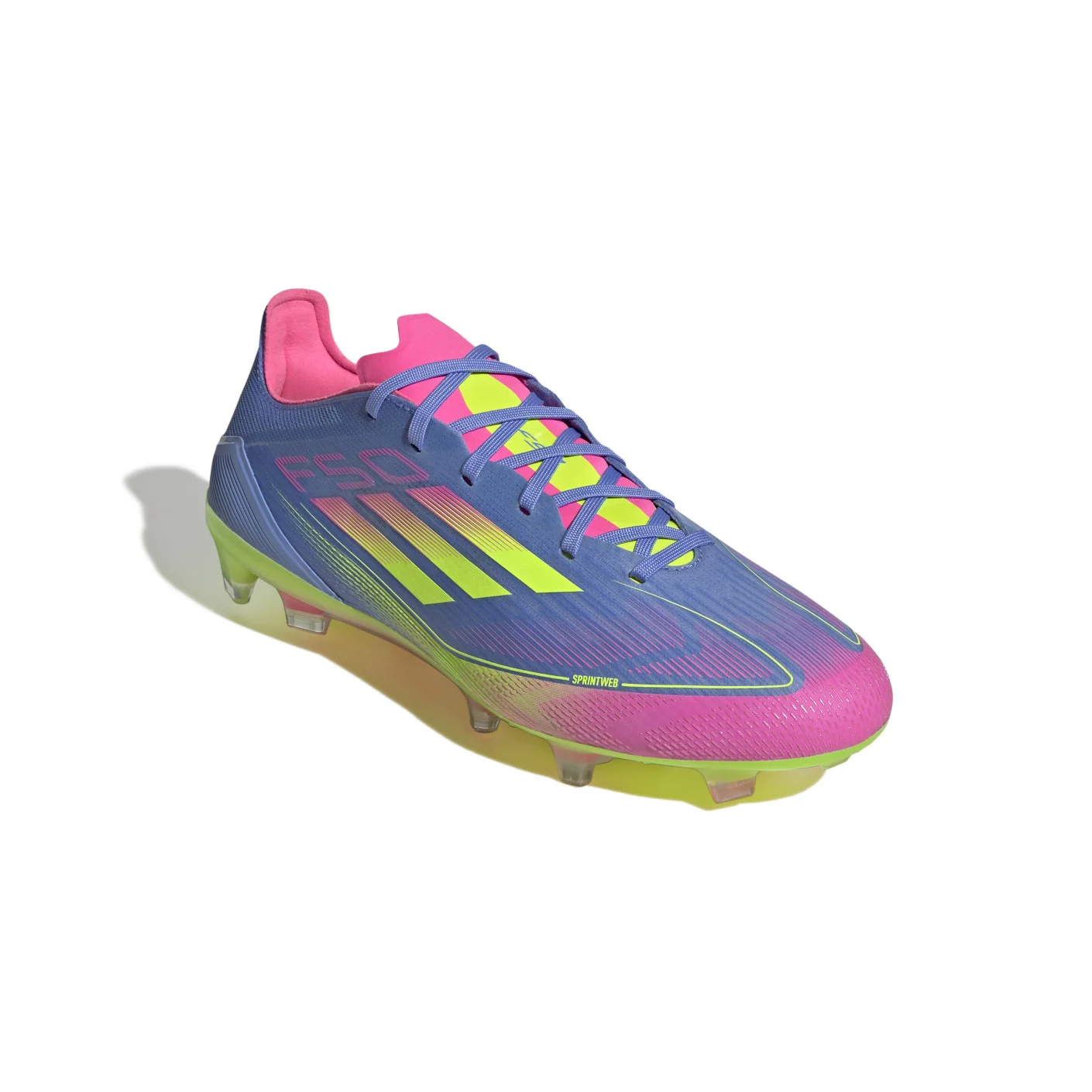 Adidas F50 Pro Gras Voetbalschoenen (FG) Blauw Neongeel Roze