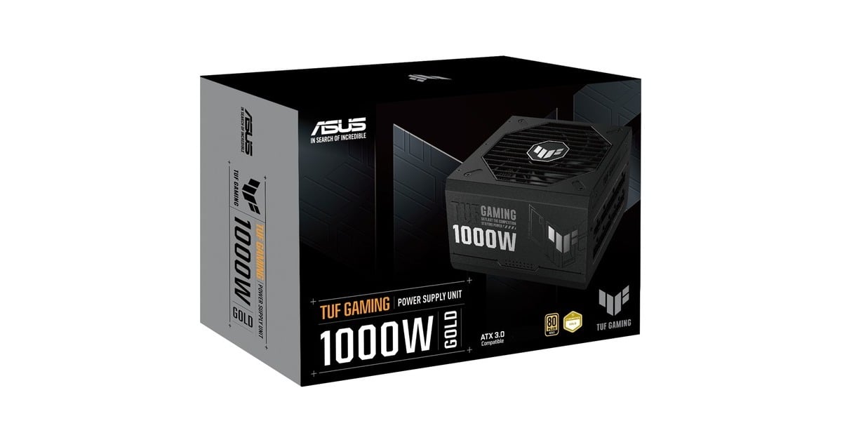 ASUSTUF Gaming Gold modulaire 1000 watt voeding   (Zwart, 1x 12VHPWR, 4x PCIe)