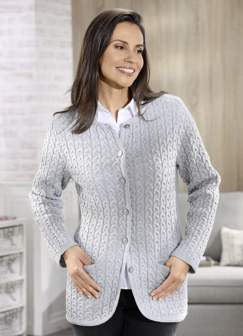 Strickjacke mit Schurwolle