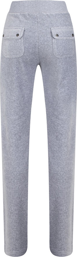 Juicy Couture Del Ray Classic Velour Pant Pocket Design Silver marl