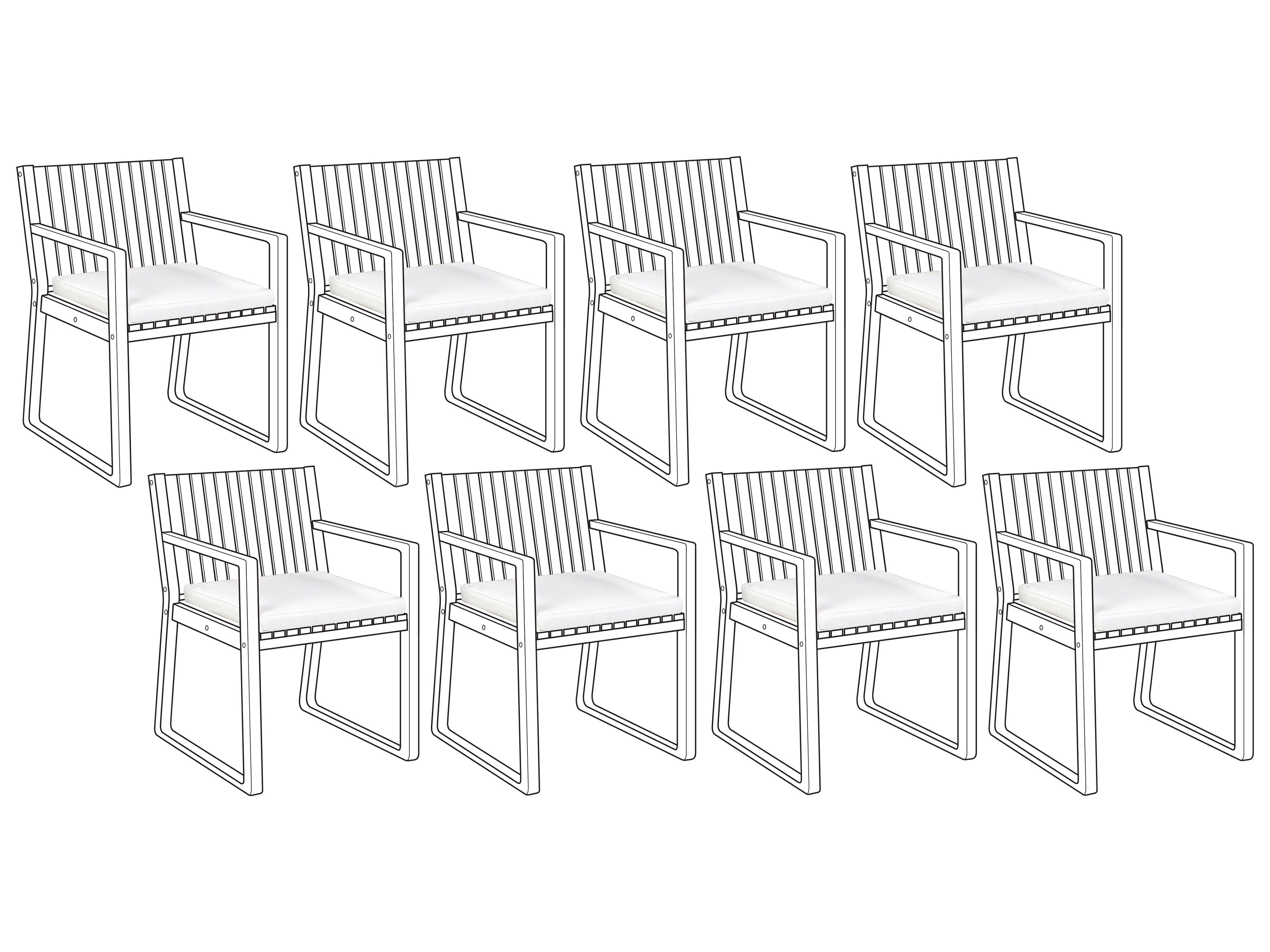 Set van 8 tuinzitkussens SASSARI 46 x 46 cm Gebroken wit