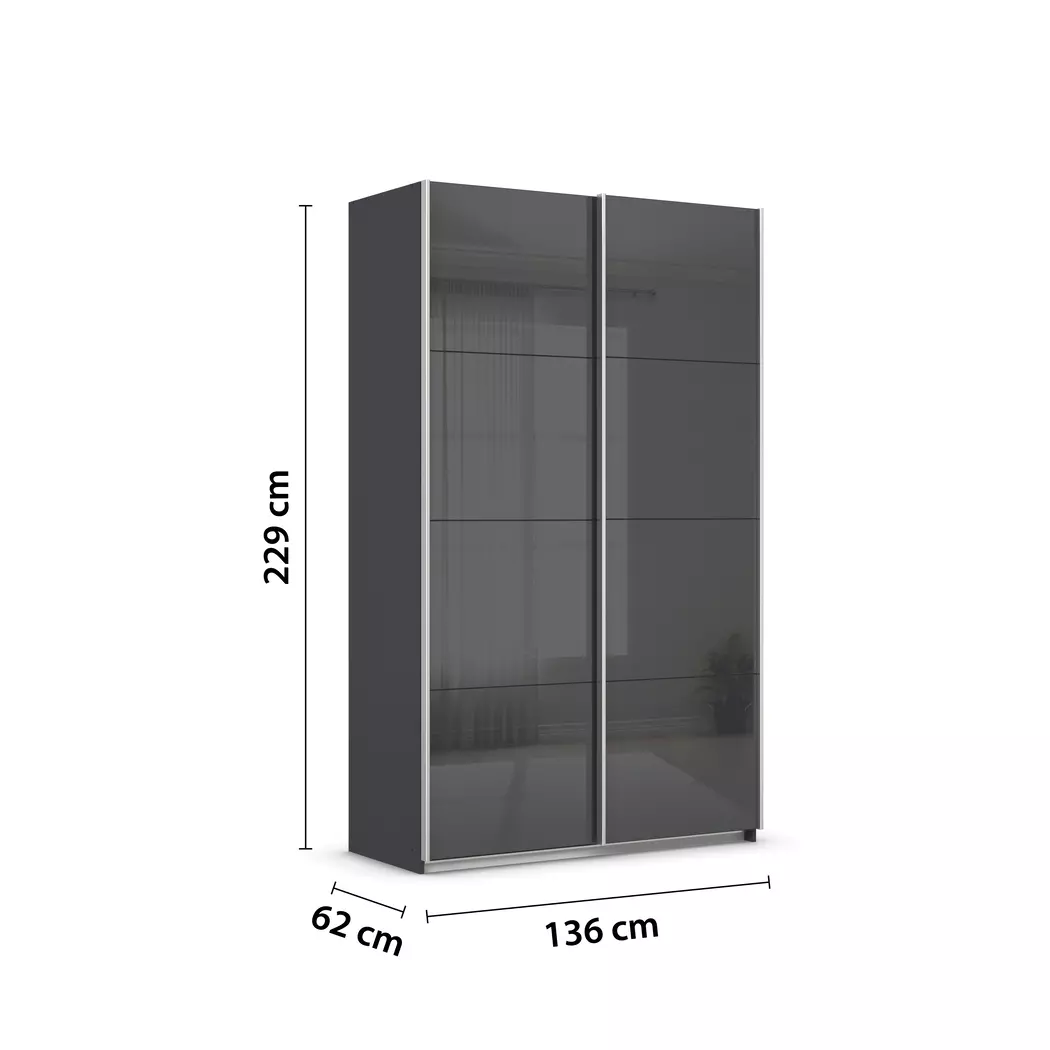 Schwebetürenschrank Quadra 136 x 229 cm