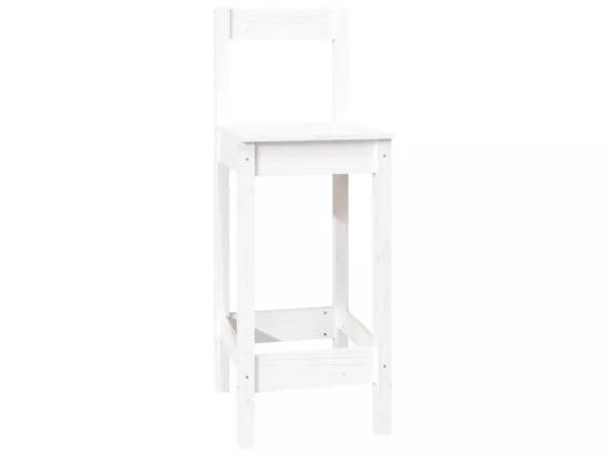 Ensemble de bar 7 pcs Blanc Bois de pin massif
