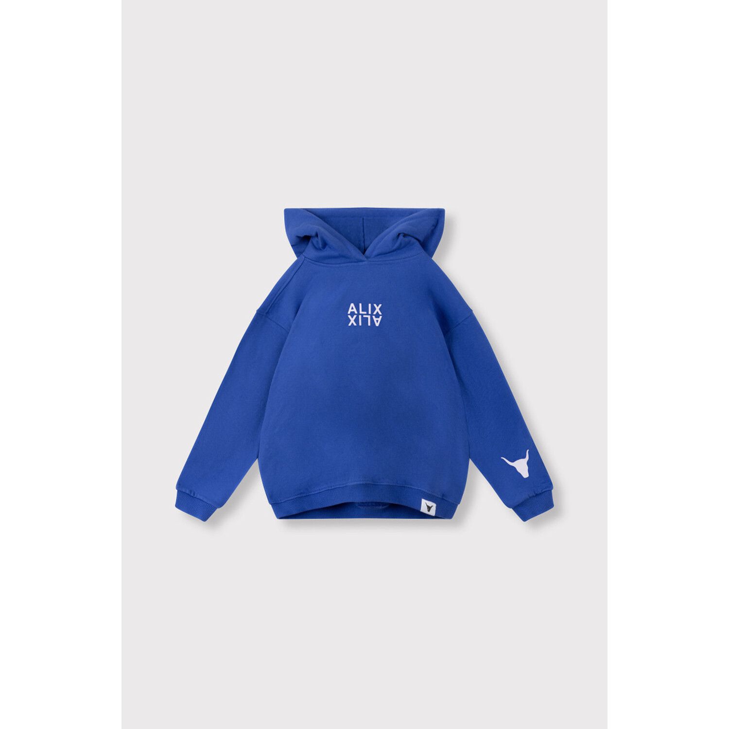 ALIX The Label | Kids Knitted Logo Hoody | Intense Blue