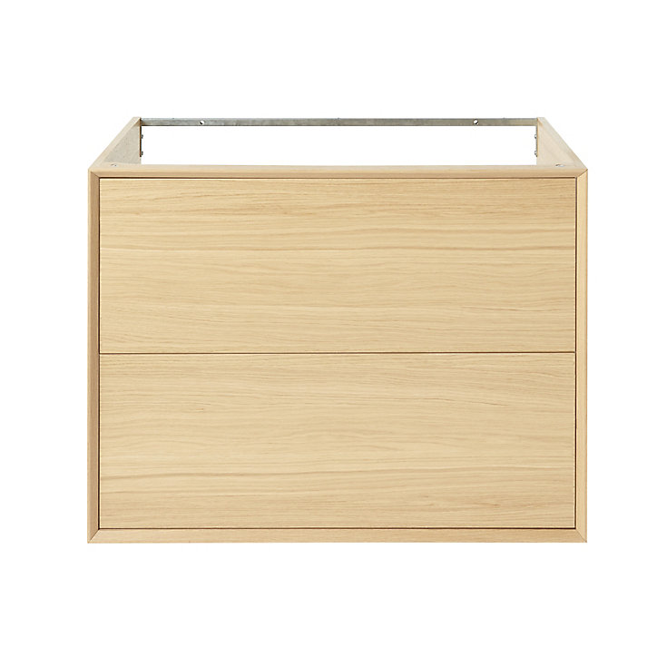 Meuble sous vasque à suspendre GoodHome Avela placage chêne 80 cm