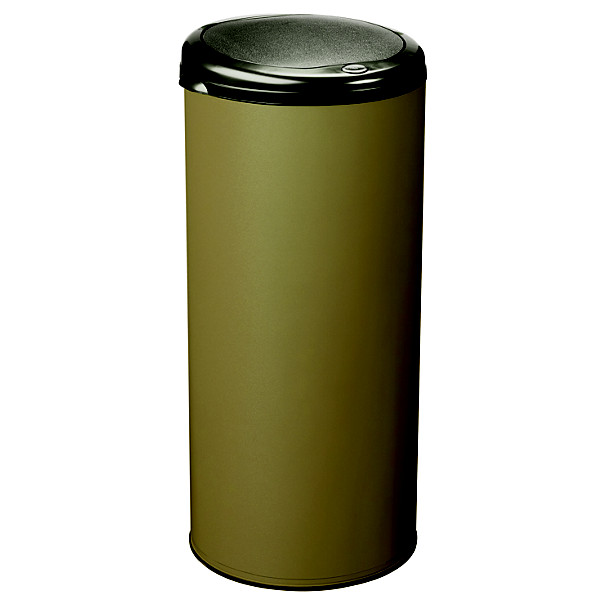 Poubelle à ouverture manuelle - 45l - handtouch - gris olive 7002 mat texture