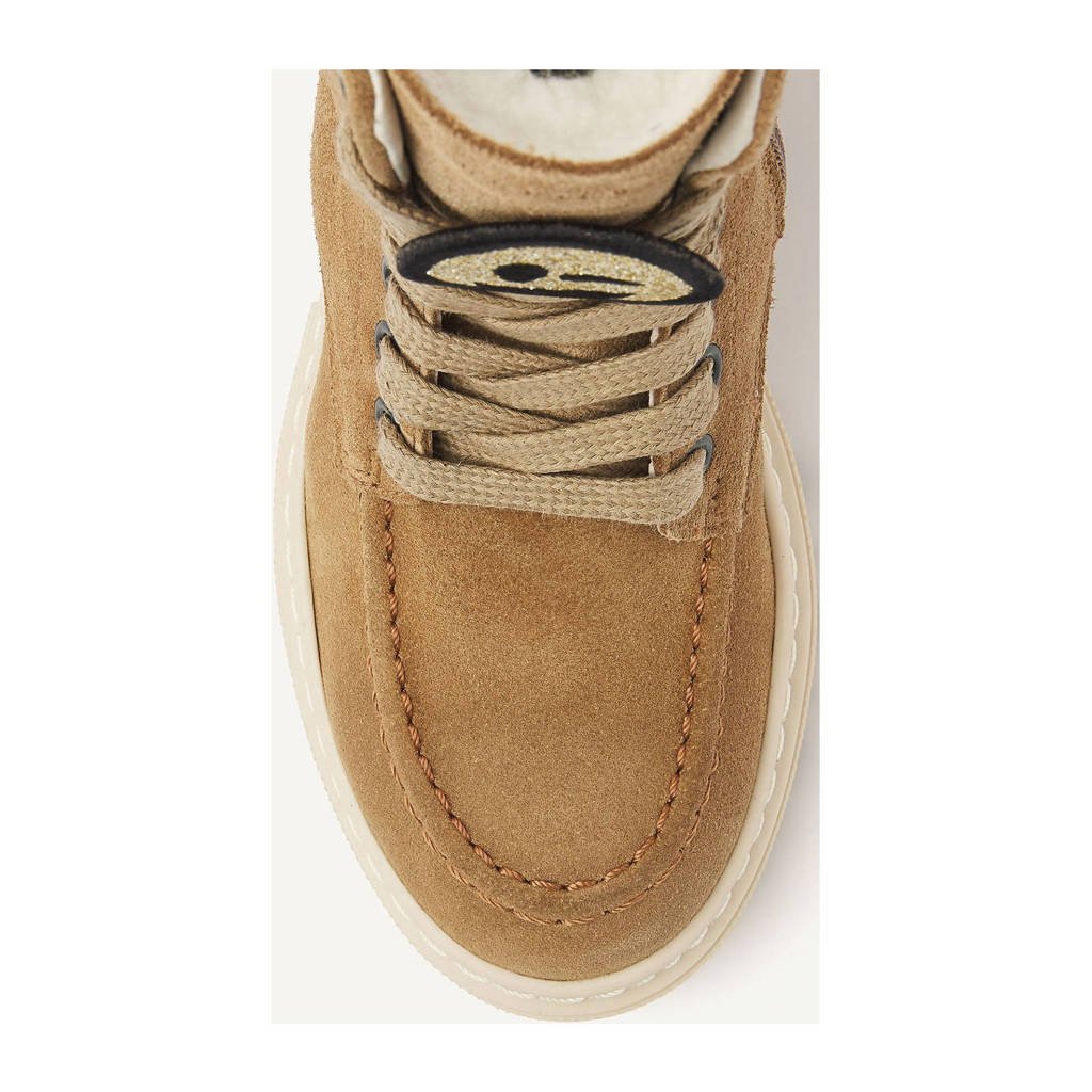Nubikk Fae Bobbi Fur Jrgevoerde suède veterboots camel