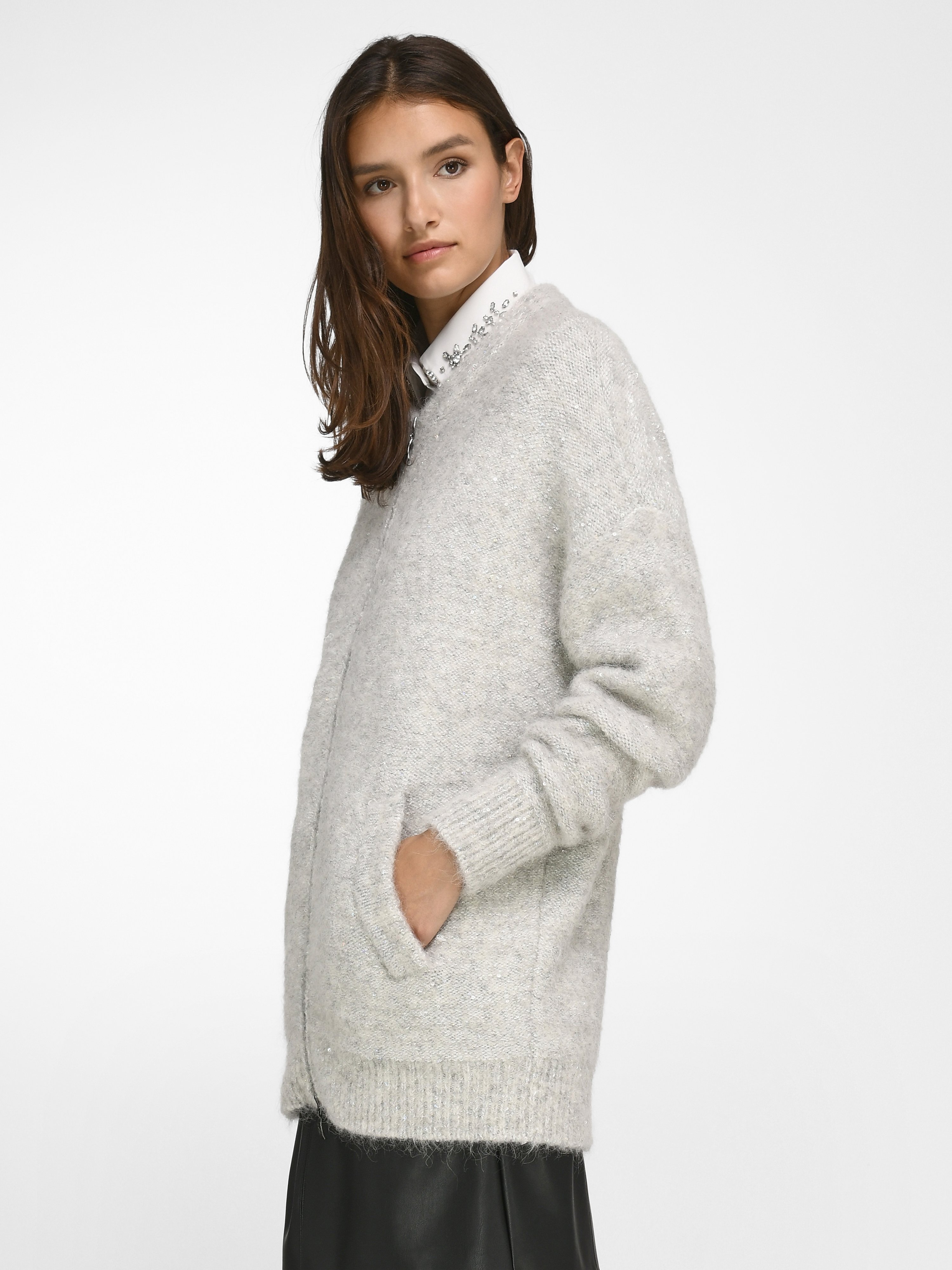 Long-Strickjacke