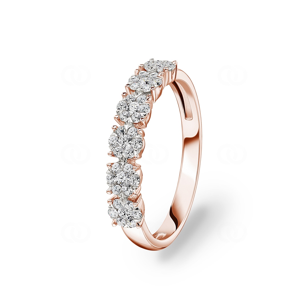 0.34 Karat Diamanten Mémoire Ring 750/18 K Roségold