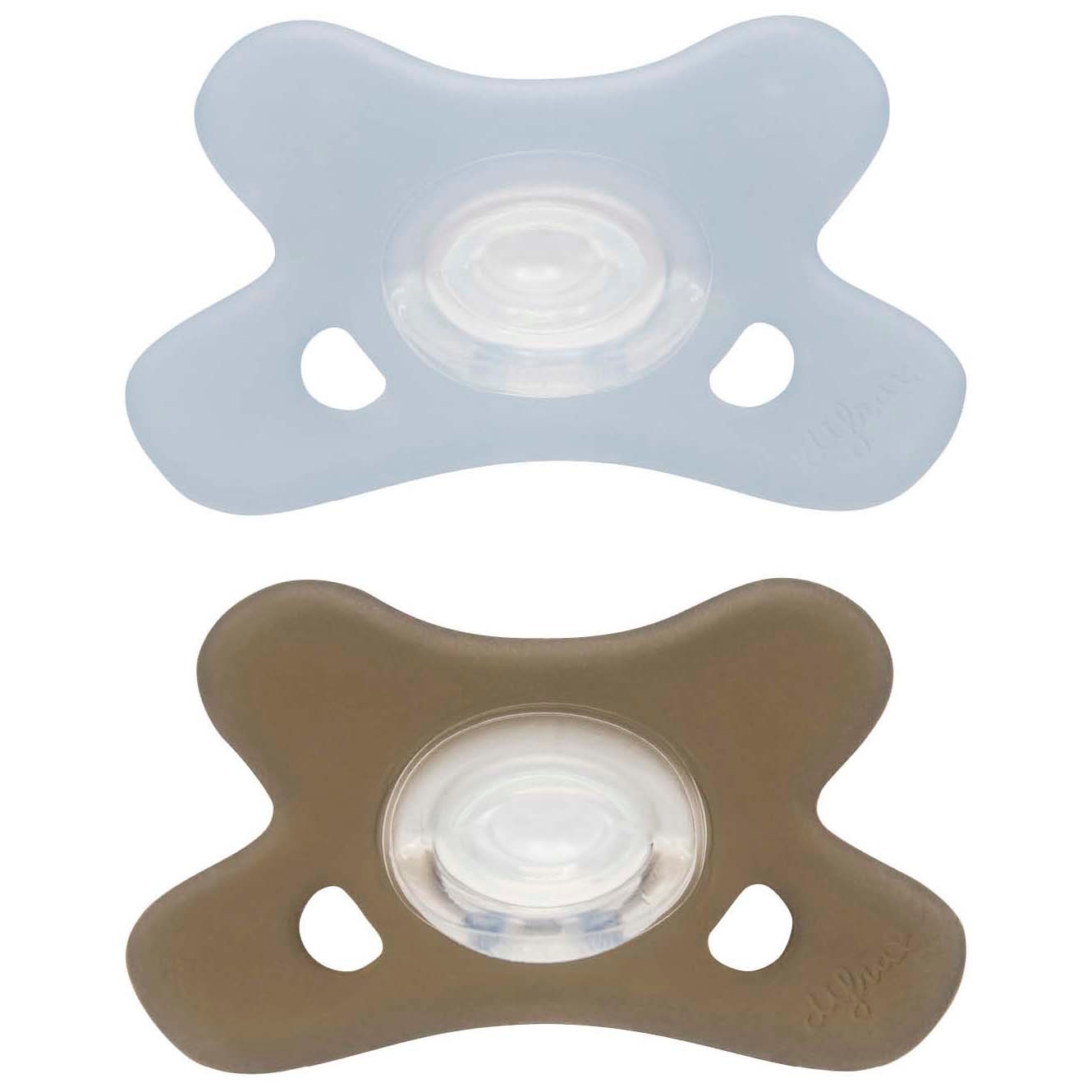 Difrax Fopspeen natural siliconen 0-6M blauw