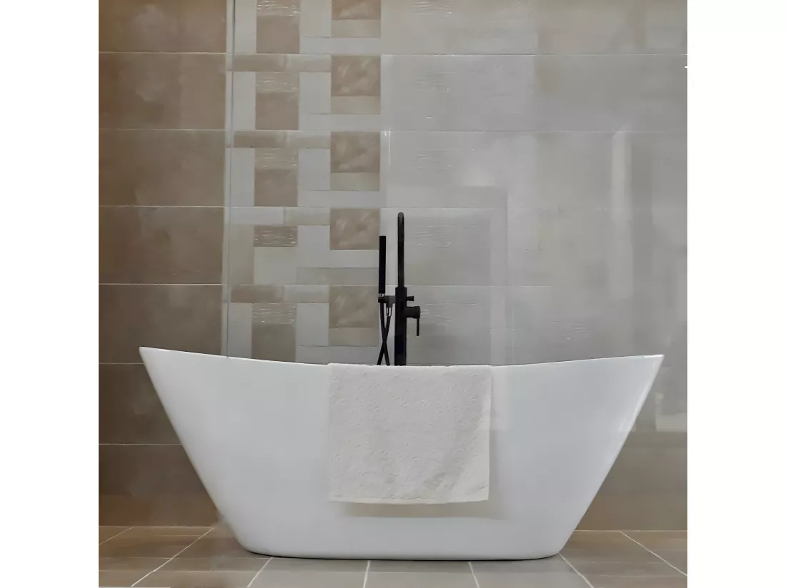 Baignoire îlot design ovale BRIGHTON blanche 157 cm