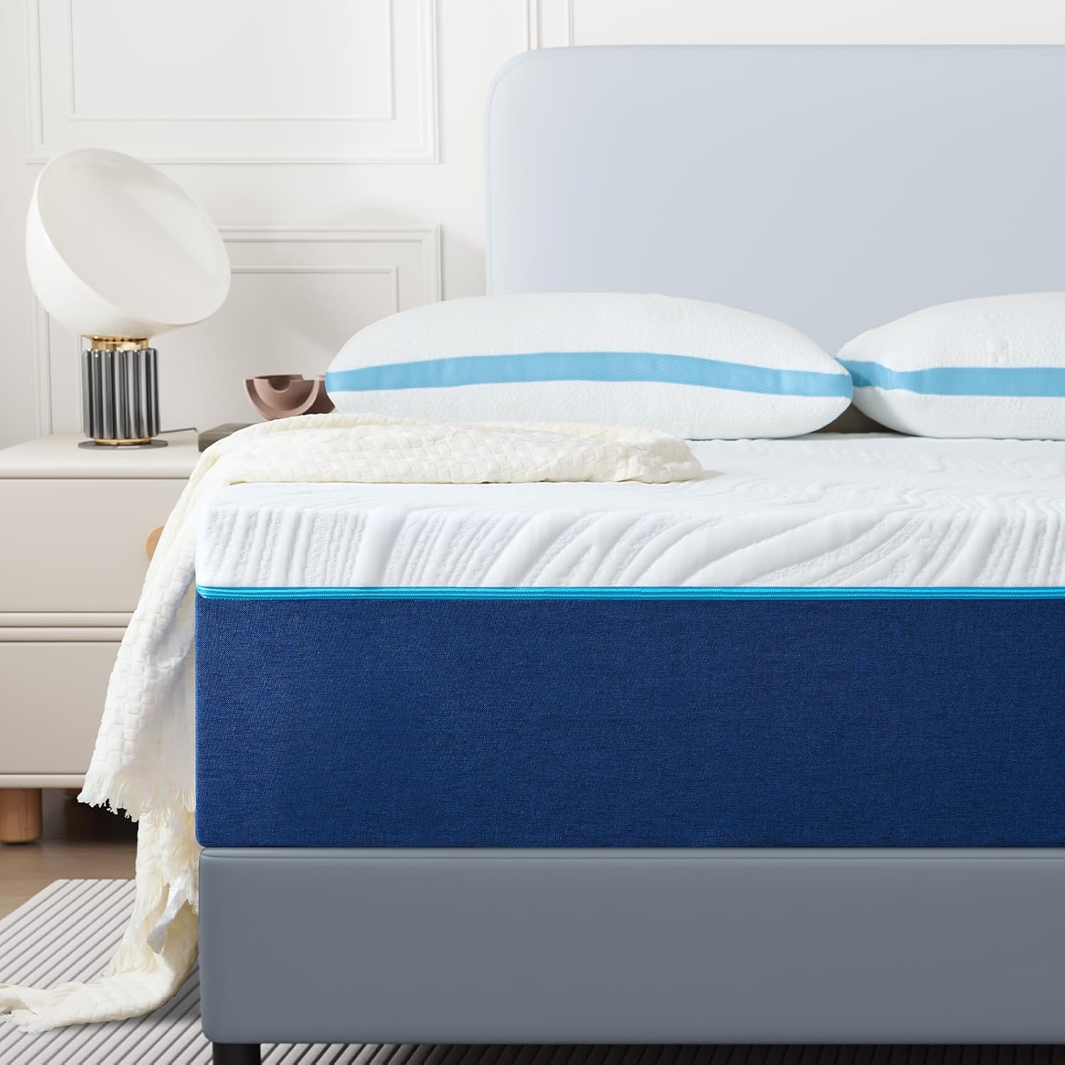 Matratze, 160 x 200 cm, Dicke 25 cm, Matratze aus Memory-Schaum, mittlere Härte, 7 Komfortzonen, perfekte Unterstützung, wendbar auf zwei Seiten