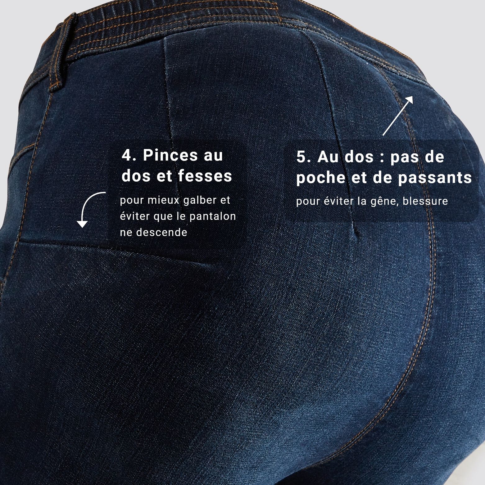 Jean slim pour personne à mobilité réduite Bleu moyen