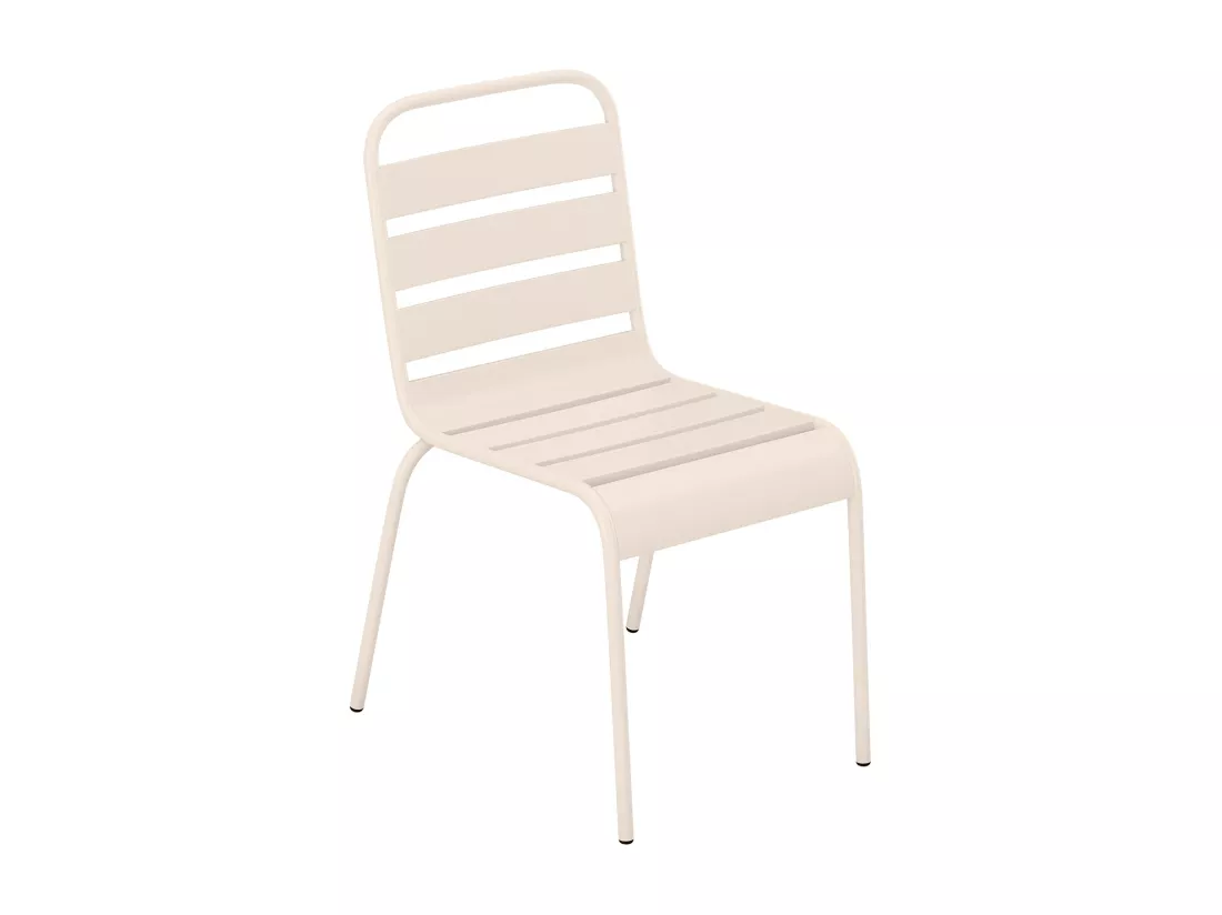 Lot de 2 chaises de jardin empilables en métal - Beige - MIRMANDE de MYLIA