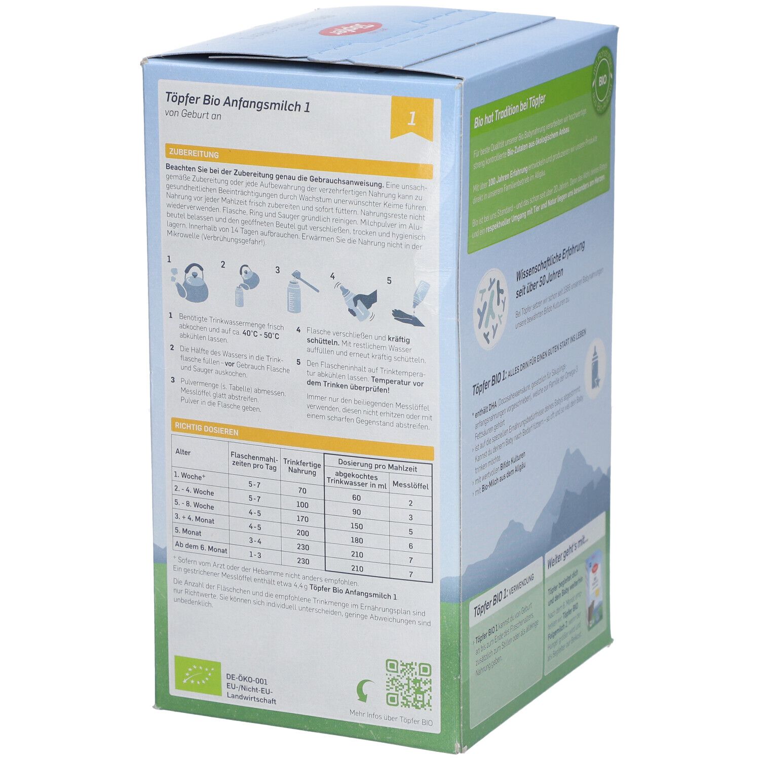 Töpfer Lactana Bio 1 Anfangsmilch von Geburt an