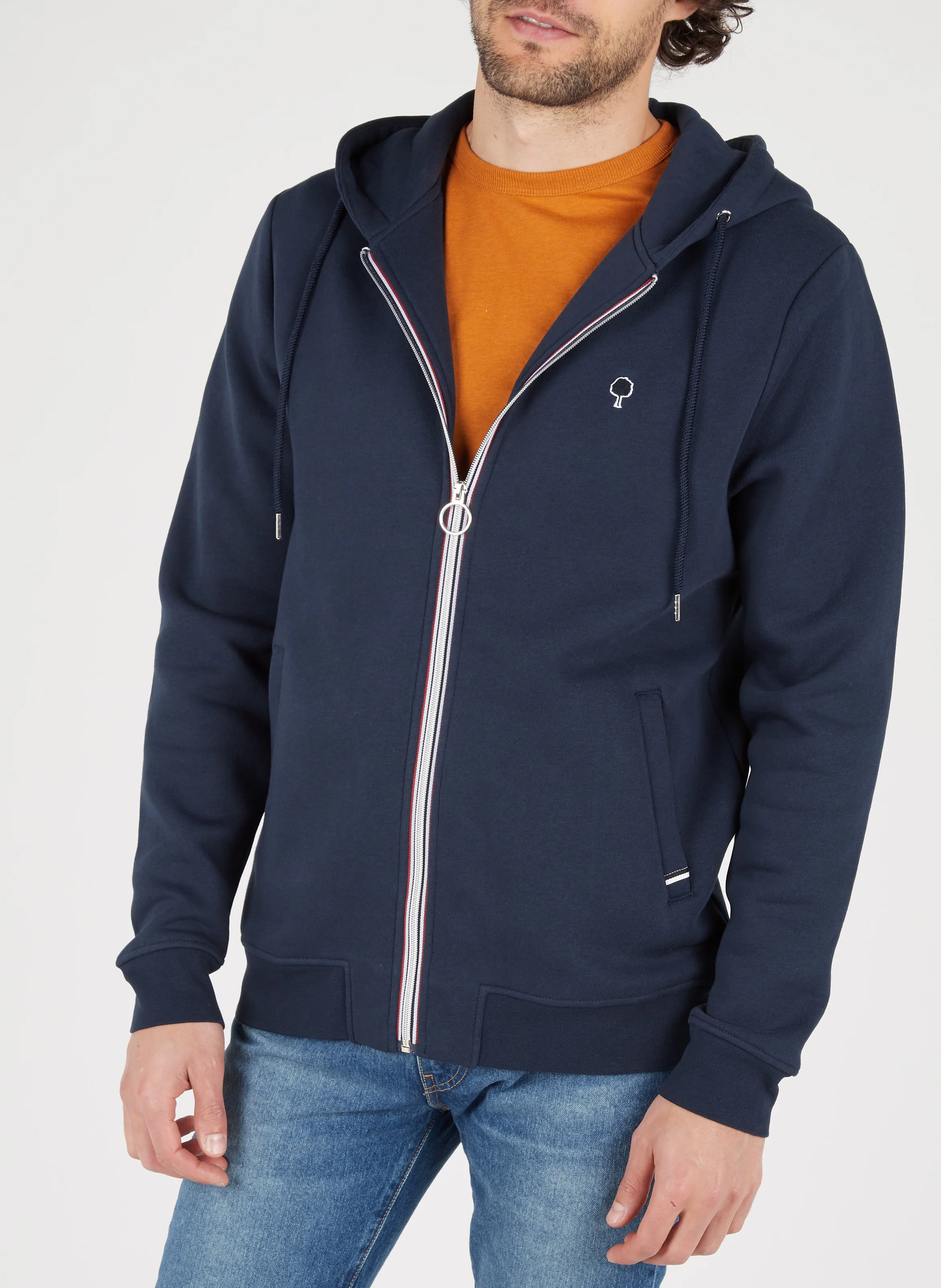 MESNIL - Sweat à capuche regular-fit en molleton | Bleu