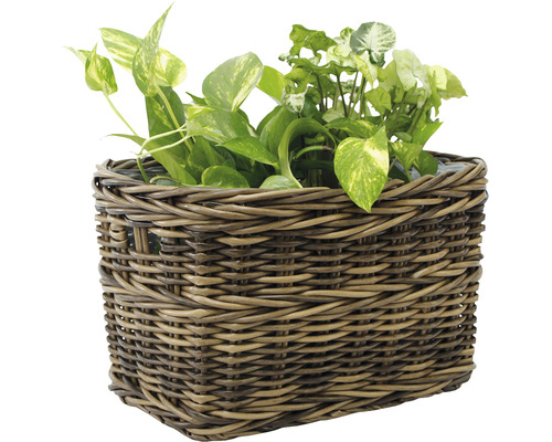 Lafiora polyrotan mand, 40 x 26 x 25 cm, bruin