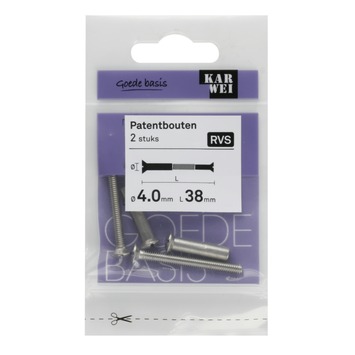 KARWEI patentbout rvs M4x38 mm 2 stuks