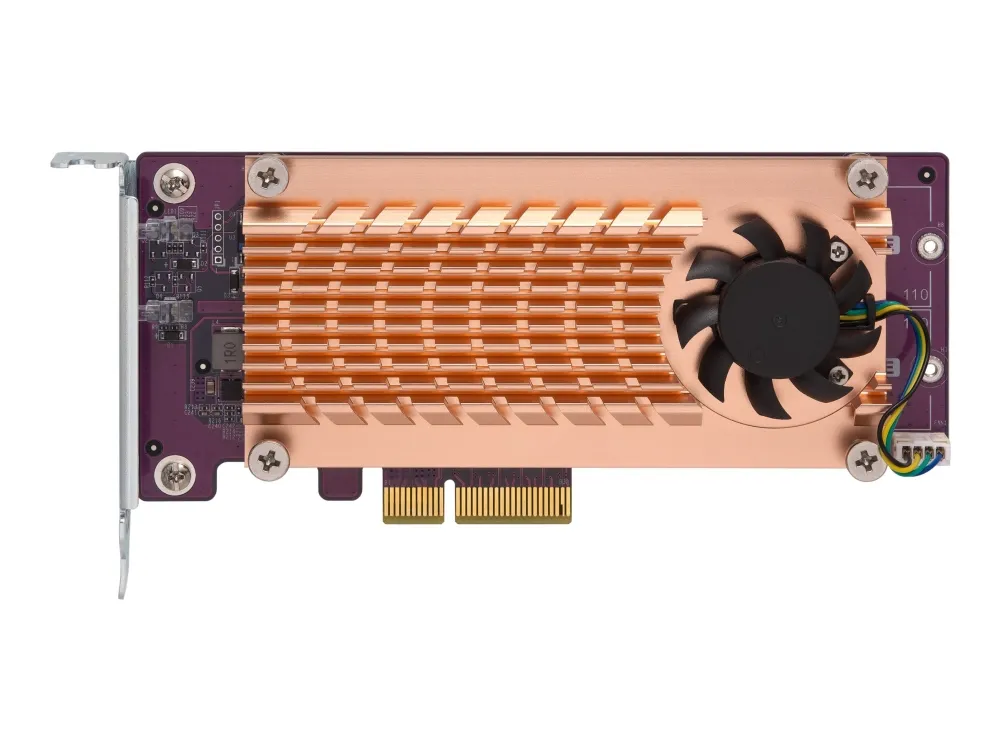 QNAP QM2-4P-384 - Lagringskontrol - PCIe 3.0 - lavprofil - PCIe 3.0 x8 - for QNAP TS-1273, 1277, 473, 677, 873, 877, 977, EC1280, TVS-2472, 473, 673, 872, 873, 882