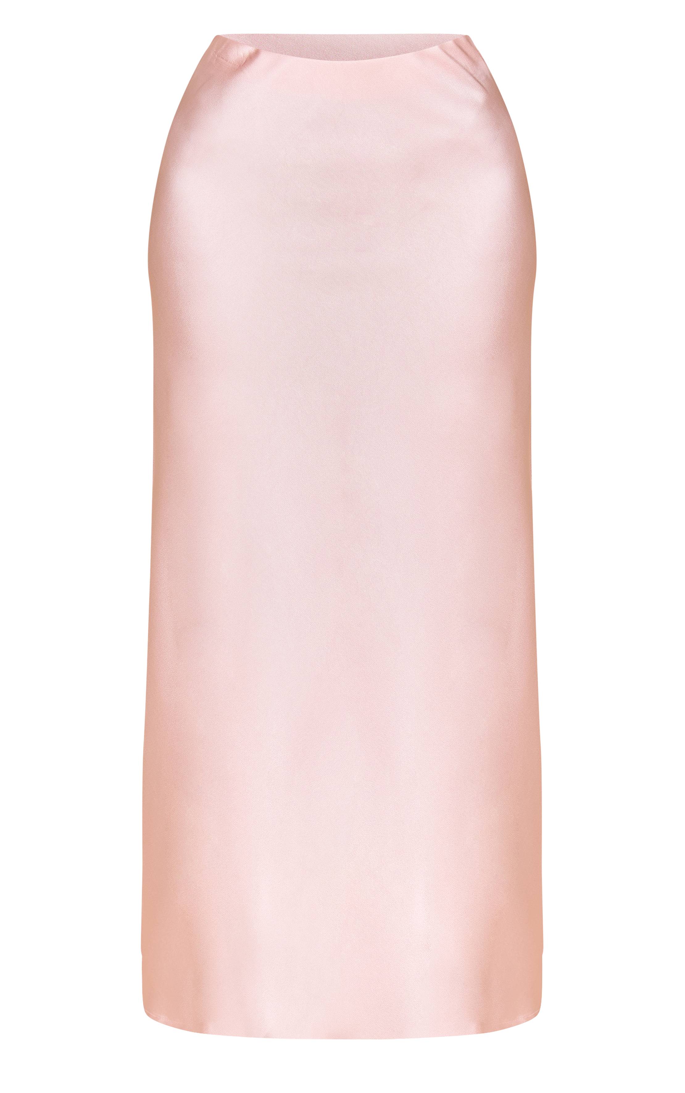 Rose Jupe Longue Fluide En Satin Petite