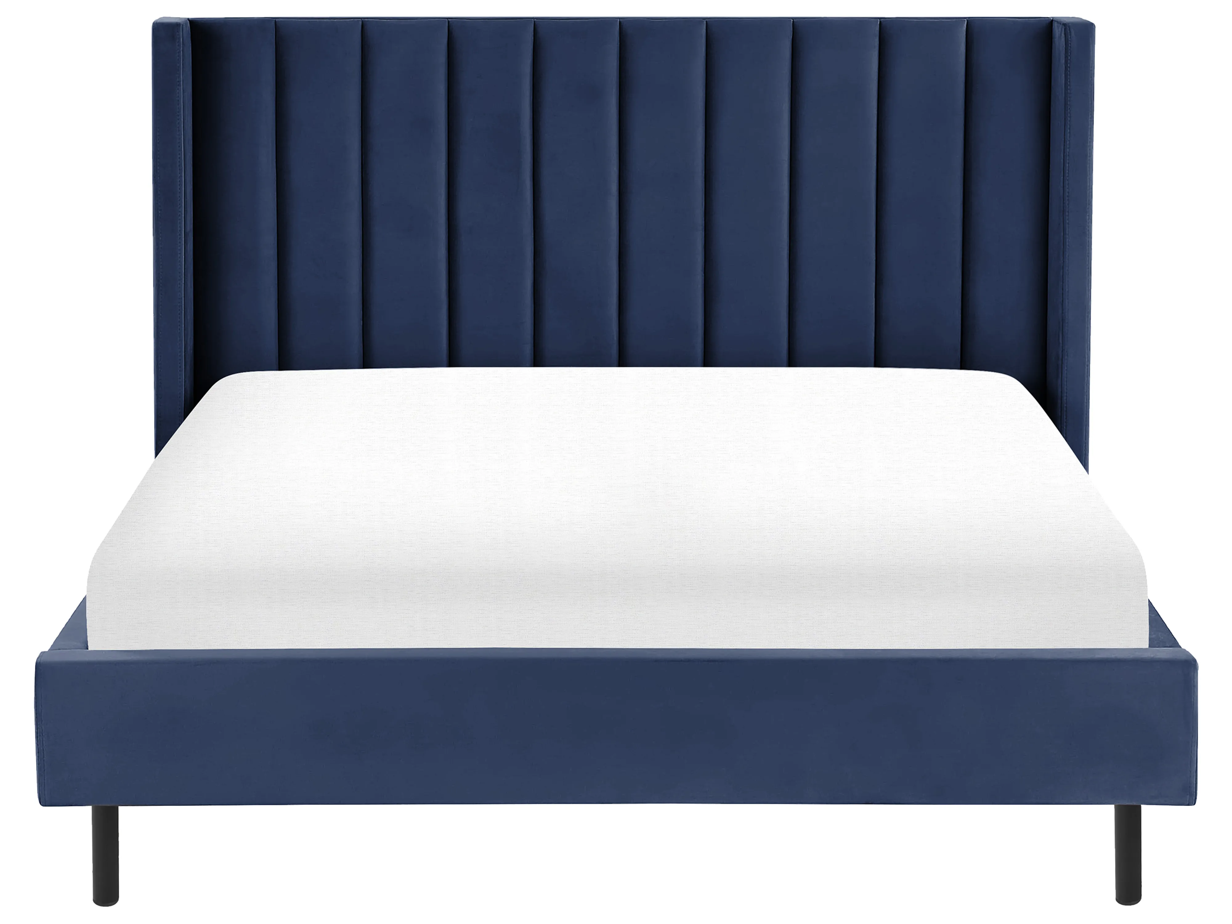 Bed Fluweel VILLETTE 160 x 200 cm Marineblauw